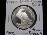 1984 S SILVER OLYMPIC DOLLAR 90% GEM PROOF