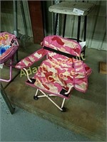 Pink camo children's back chair
