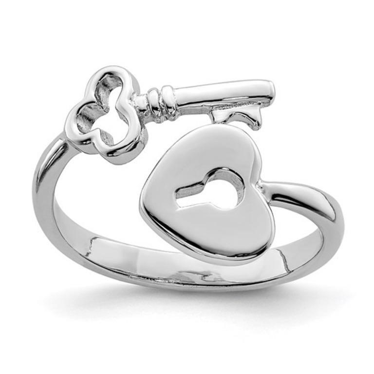 Sterling Silver Heart Lock and Key Toe Ring