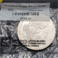 2007 American Eagle 1 Oz Silver Dollar