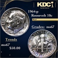 1964-p Roosevelt Dime 10c Grades GEM++ Unc