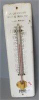 Lapeer County Bank and Trust tin thermometer.
