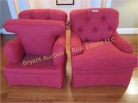 PAIR OF RED COUSHION CHAIRS