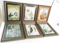 Lot of 6 French Prints Framed