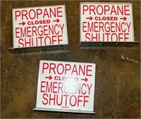 Lot of 3 Rego Propane Emergency Shut Off Signs