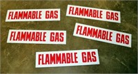 Lot of 5 Metal Flammable Gas Signs