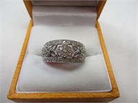 STAMPED 925 SILVER DIAMOND RING