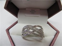 STERLING SILVER DIAMOND (0.40CT) RING