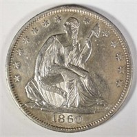 1860-O SEATED LIBERTY HALF DOLLAR AU/BU