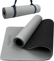 Yoga Mat with Strap, 1/3 Inch Extra Thick Mat