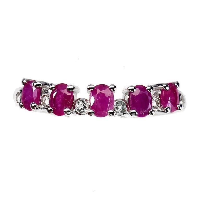 Heated Oval Ruby 4x3mm Cz Gemstone 925 Sterling Si