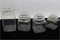 Set 4 Vintage Candy Jars