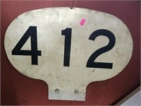 Metal 412 road sign