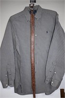 Tony Lama Leather Belt 36. Ralph Lauren Shirt Sz L