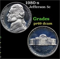 Proof 1980-s Jefferson Nickel 5c Grades GEM++ Proo