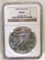 2002 SILVER EAGLE NGC MS69