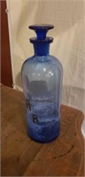 Antique cobalt apothecary decanter 
10" w
