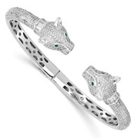 Sterling Silver Crystal  Rhodium-plated Bracelet