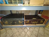 2 Vintage suitcases- both 21" wide
