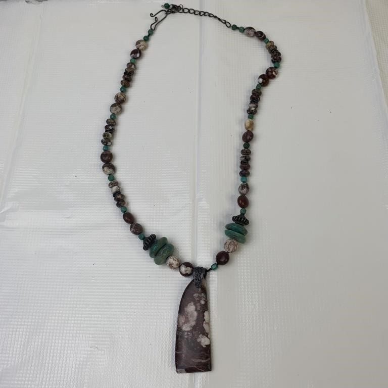 Sterling Turquois Stone Necklace