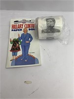 Hillary Clinton paper doll book and toilet paper