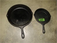 2 Cast Iron Skillets  9", 12"