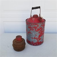 Galvanized Gas Can - Metal Smudge Pot Road Flare