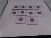 (10) asst Buffalo Head Nickels in sleeves