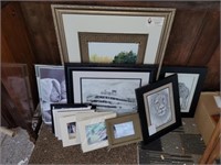 LARGE ASSORTMENT PAINTINGS/PHOTOGRAPHS/DRAWINGS