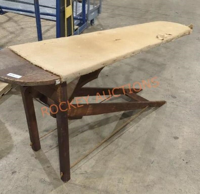 Antique large wooden industrial ironing board