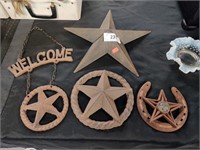 4 Pieces of cast iron decor