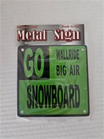 Snowboard Magnetic Metal Sign