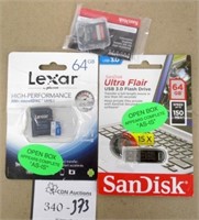 3 Open Package SDHC & Flash Drives