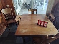 Oak Farm House Kitchen Table w/ 5 Oak Chairs