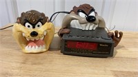 Taz clock and toothbrush holder