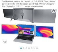 Dual Portable Monitor for Laptop, 14"