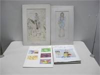 Art Book W/Three Original Art Pieces See Info