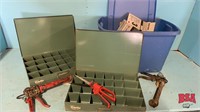 2 Metal Parts Boxes & Plastic Tub