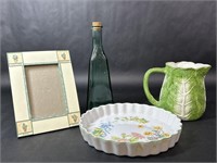 Quiche Dish, Cabbage Pitcher and Frame