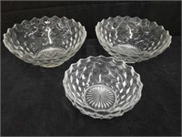 Fostoria glass 3 bowl set