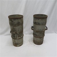 Florist / Cemetery Vases - Galvanized - Vintage