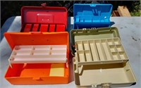 4 TACKLE BOXES-
1 RED METAL- 3 PLASTIC AND ONE