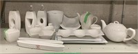Large Lot of Asstd White Serving Dishes