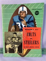 Baltimore Colts vs Steelers Nov 3 1957 program