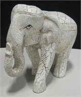 Wood Elephant w/ Chip on Ear 8.75" Tall