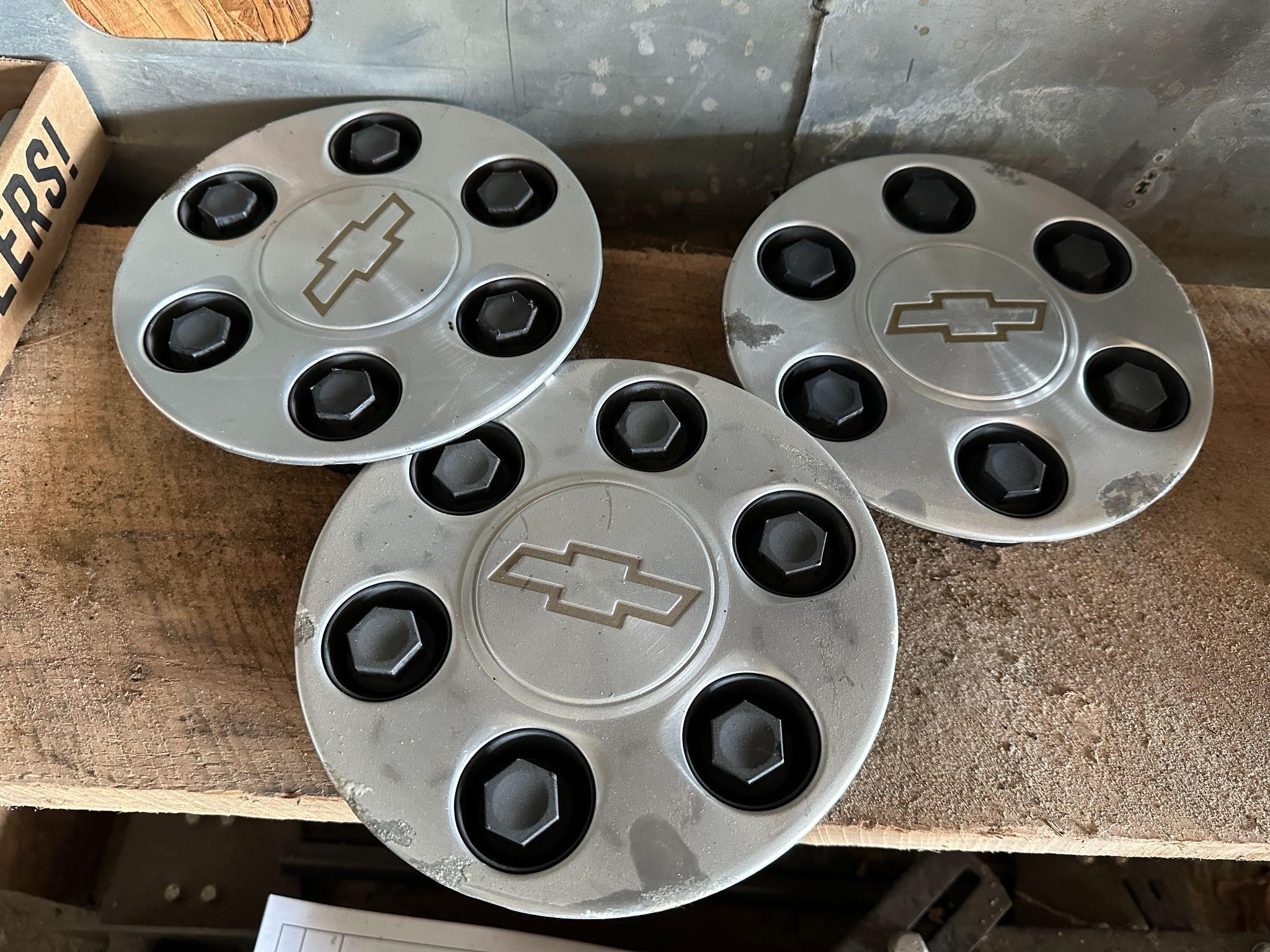 3 Chevrolet Hubcaps