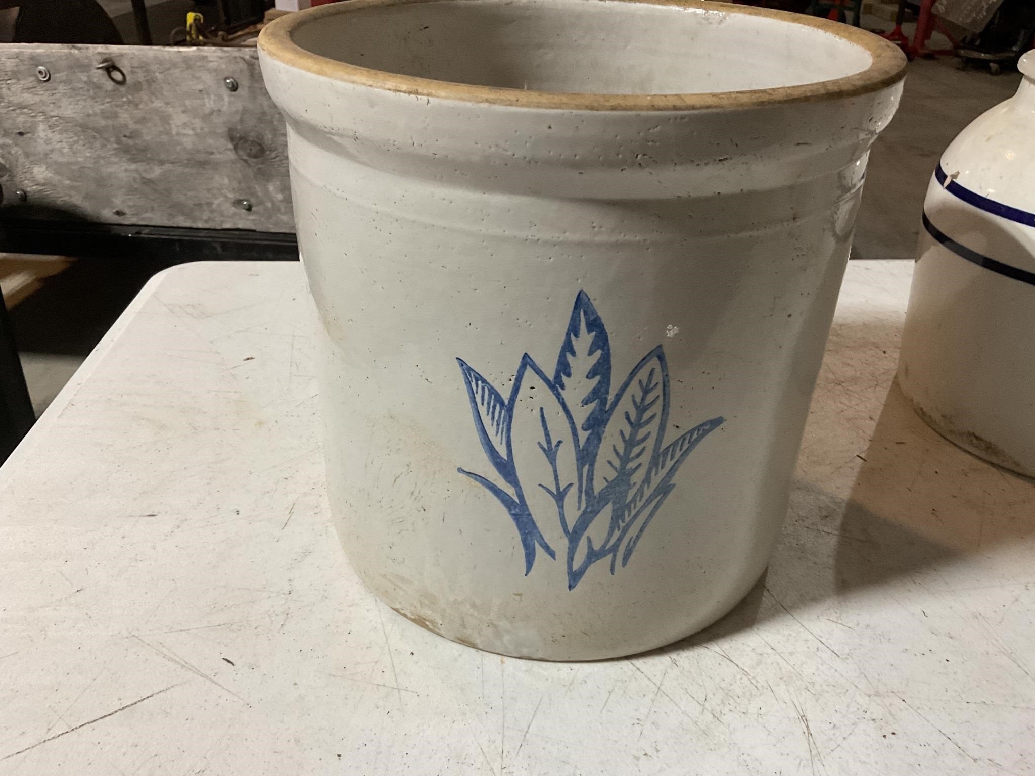 Antique Western Stoneware Illinois #4 glazed crock