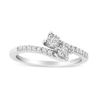 10K White Gold Two-Stone Diamond Ring