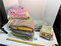 Stack of Used Towels & Wash Clothes, Cleanup, Pets