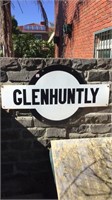 Large GLENHUNTLY Railway Station Sign Enamel